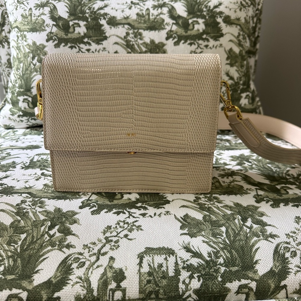 JW PEI Women's Mini Flap Crossbody in Ivory Lizard